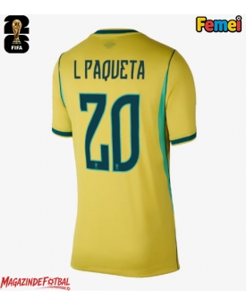 Brazilia Lucas Paqueta #20 Echipament de Fotbal Replică Mondial 2026 Femei Acasa Brazilia Lucas Paqueta #20 Echipament de Fotbal Replică Mondial 2026 Femei Acasa